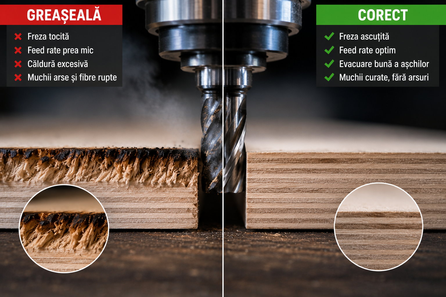 frezare cnc corecta